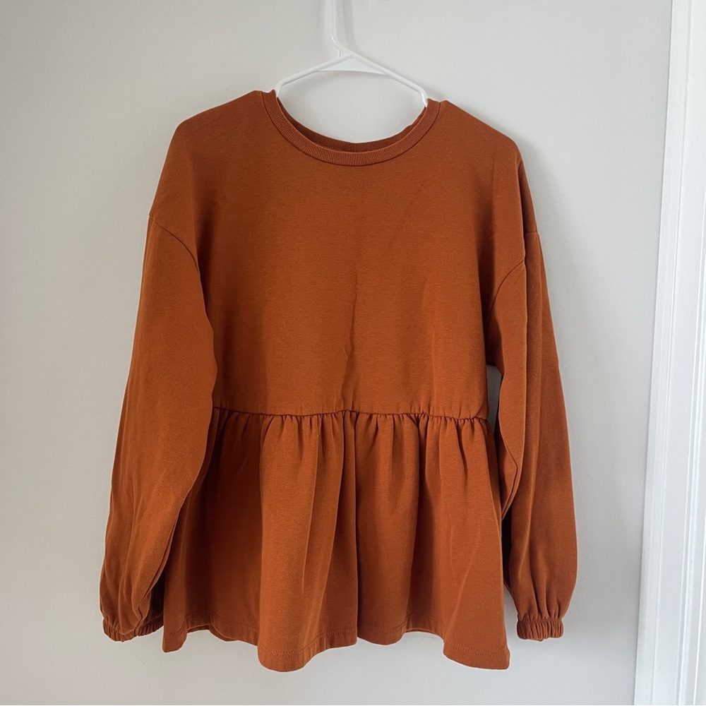Zara Orange Peplum Sweater Size Small